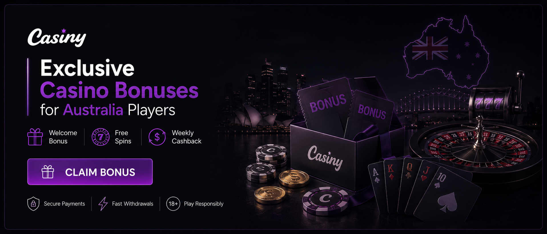 Casiny Casino bonus for Australian players
